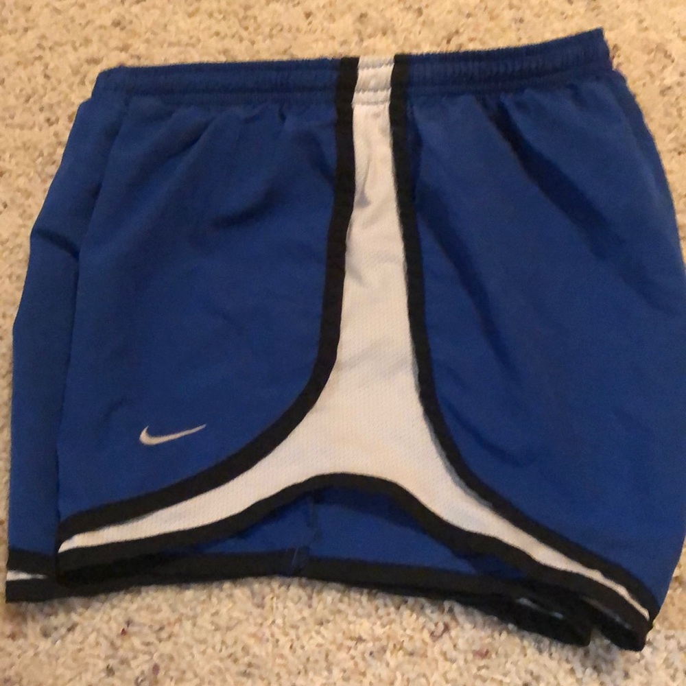 Nike dri-fit shorts in blue, white, and black, good condition, size XS